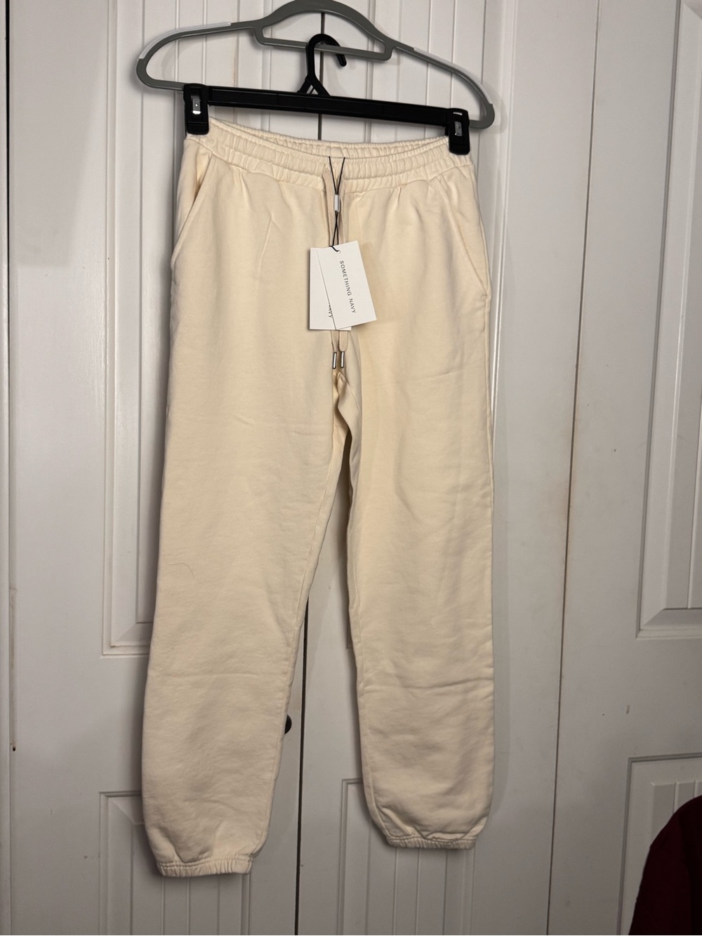 Something Navy Cream Jogger Sweatpants
